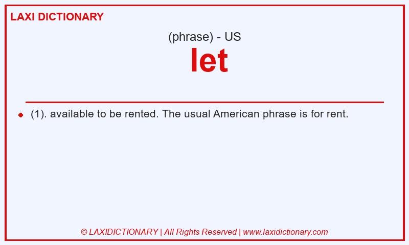 Definition let in American English