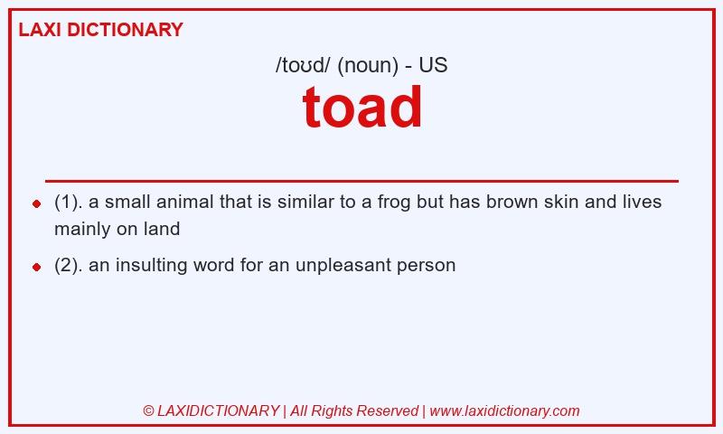 Definition toad in American English