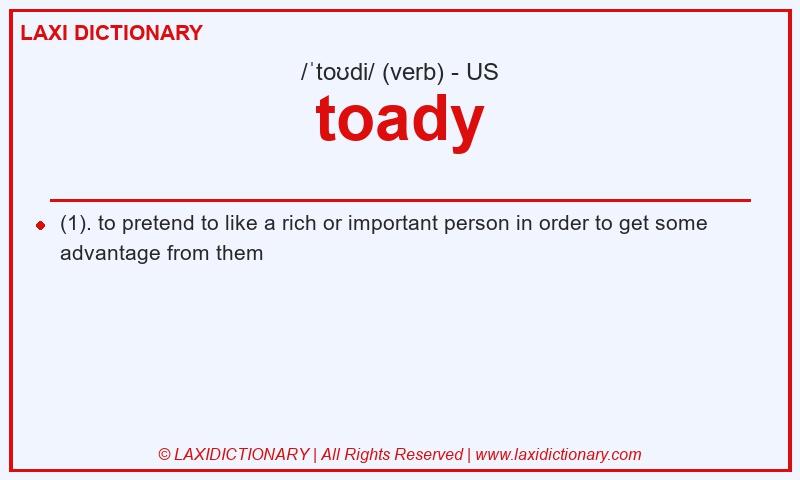 Definition toady in American English