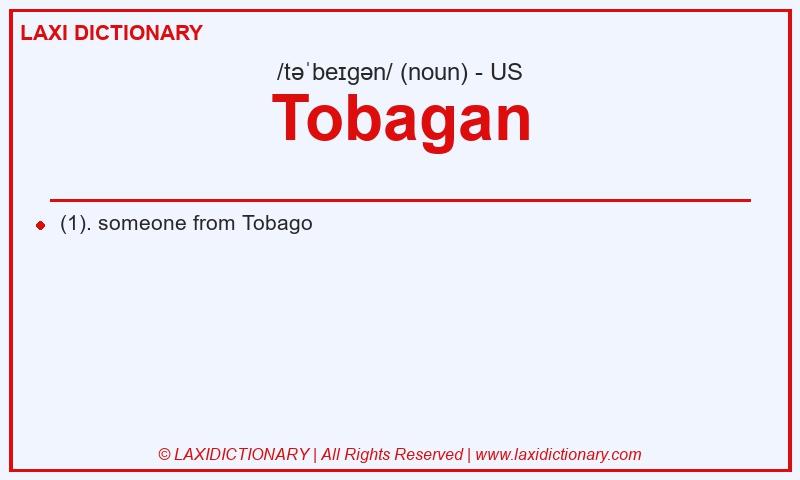 Definition Tobagan in American English