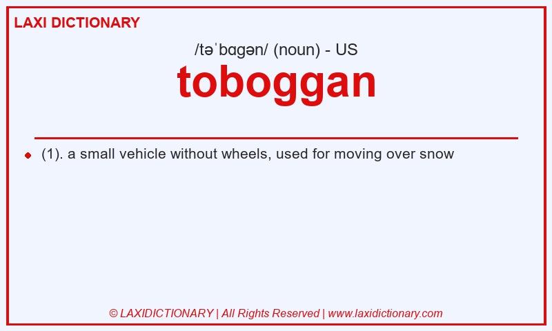 Definition toboggan in American English