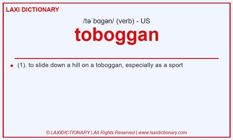 Definition toboggan in American English