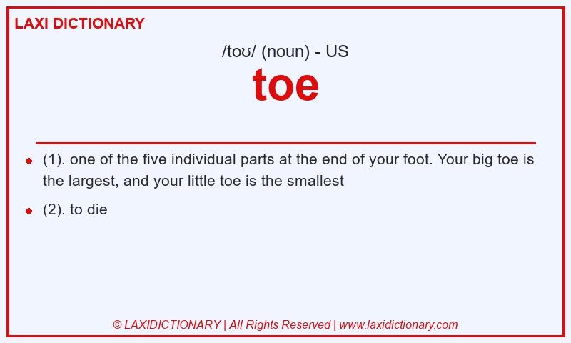 Definition toe in American English