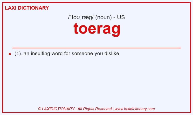Definition toerag in American English