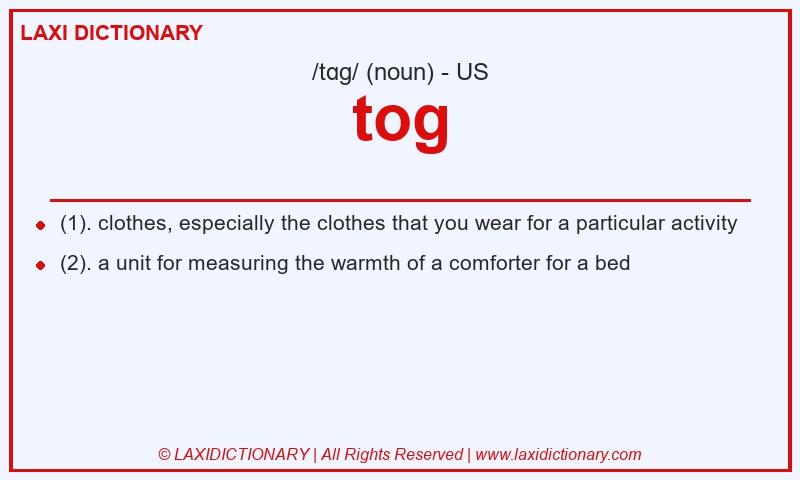 Definition tog in American English