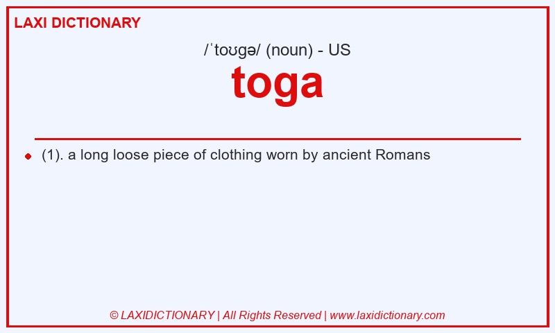 Definition toga in American English