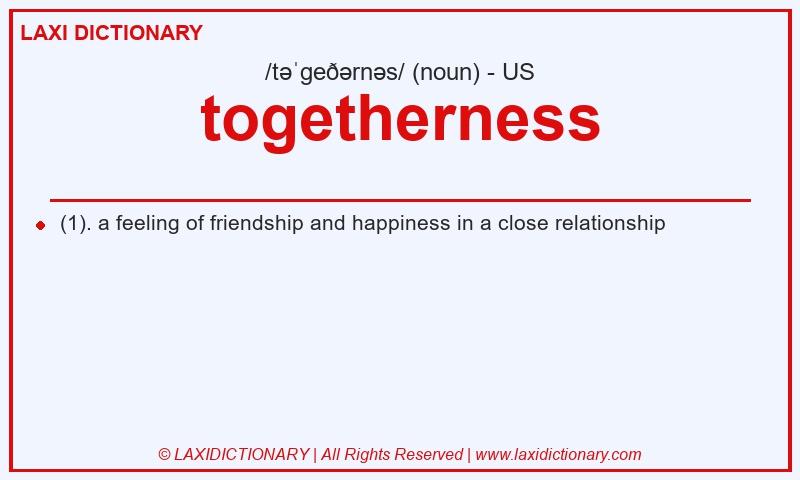Definition togetherness in American English
