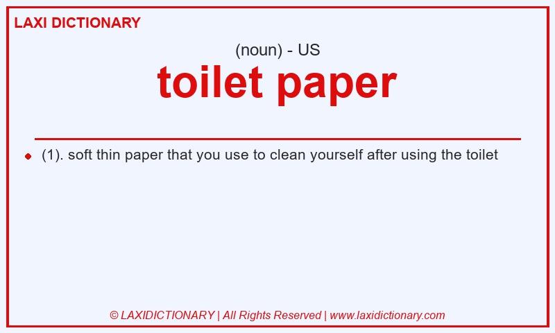 Definition toilet paper in American English