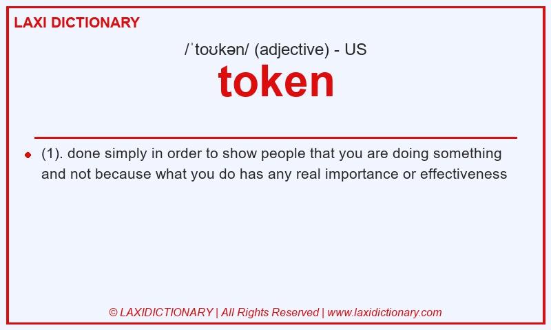 Definition token in American English