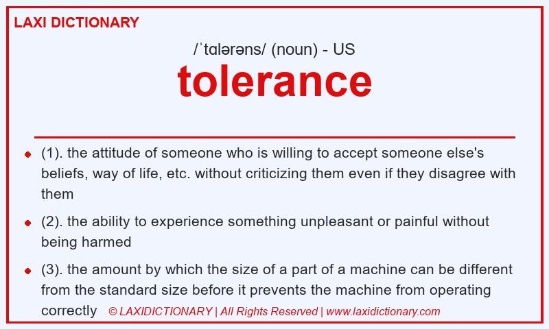 Definition tolerance in American English