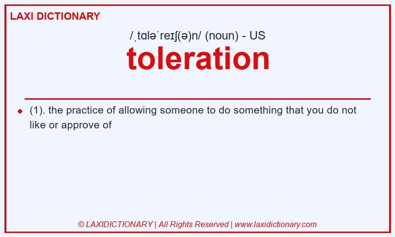 Definition toleration in American English