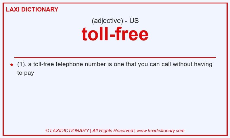 Definition toll-free in American English