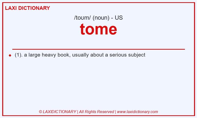 Definition tome in American English
