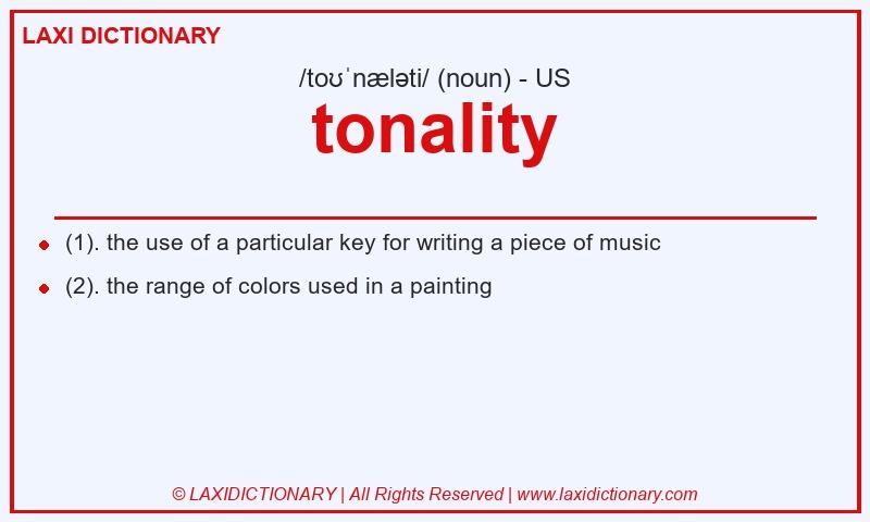 Definition tonality in American English