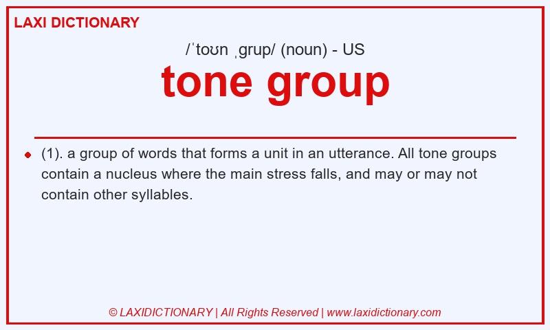 Definition tone group in American English