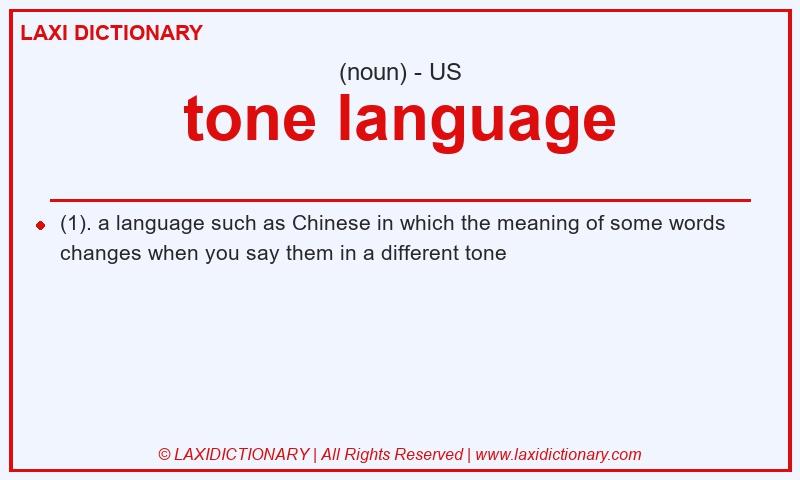 Definition tone language in American English