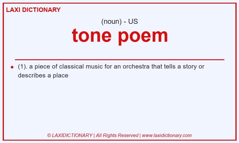 Definition tone poem in American English