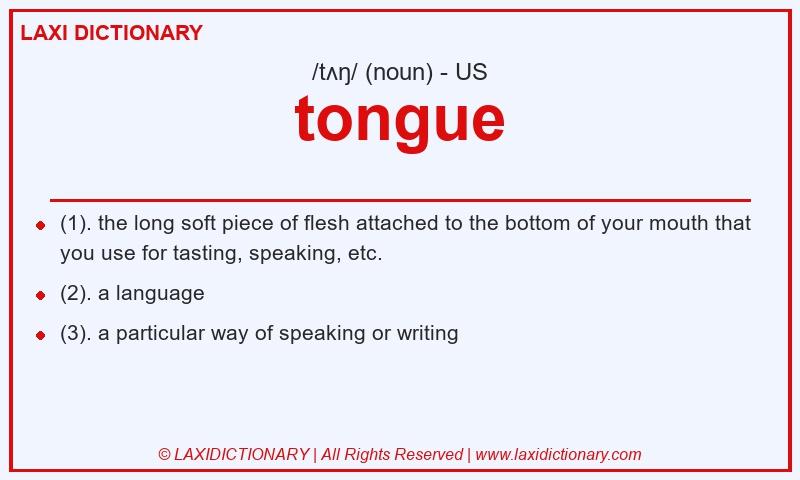 Definition tongue in American English