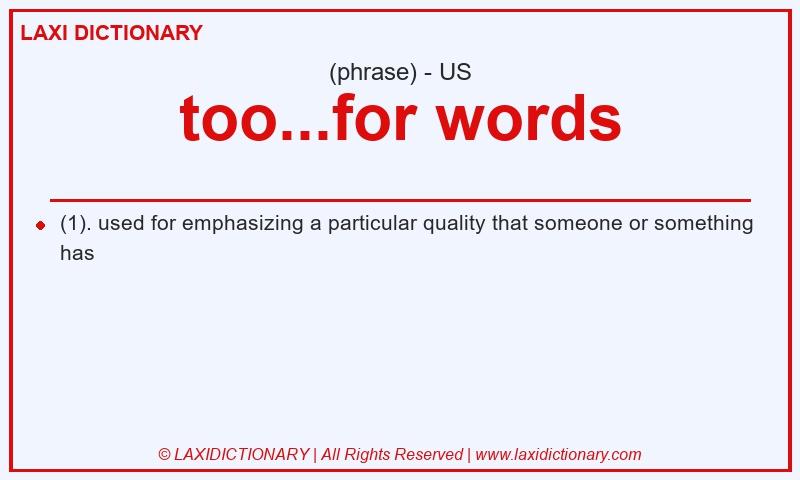 Definition too...for words in American English