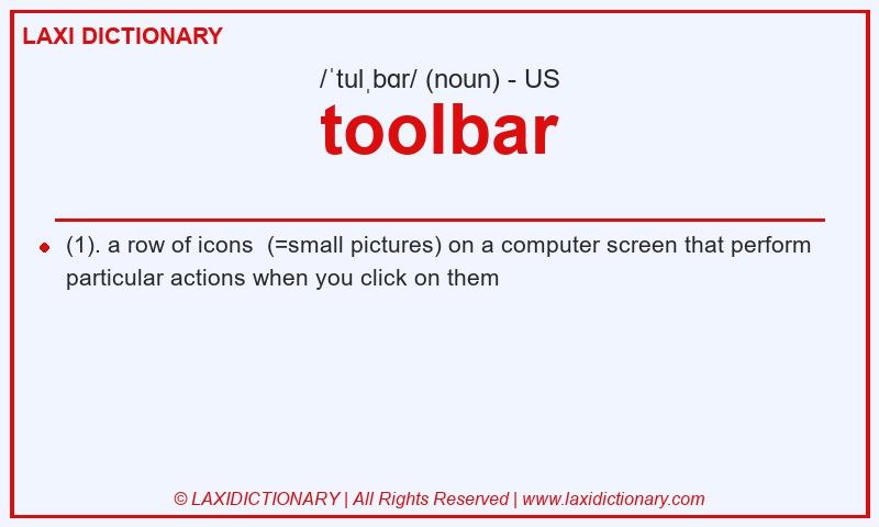 Definition toolbar in American English