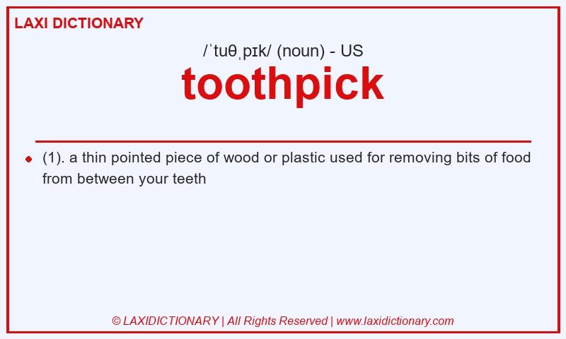 Definition toothpick in American English