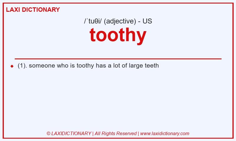 Definition toothy in American English