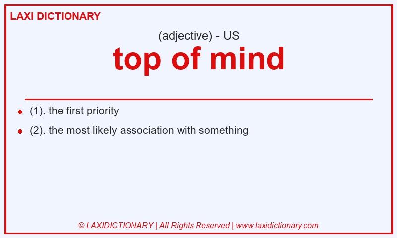 Definition top of mind in American English