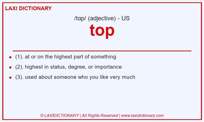Definition top in American English