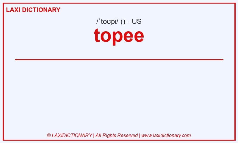 Definition topee in American English