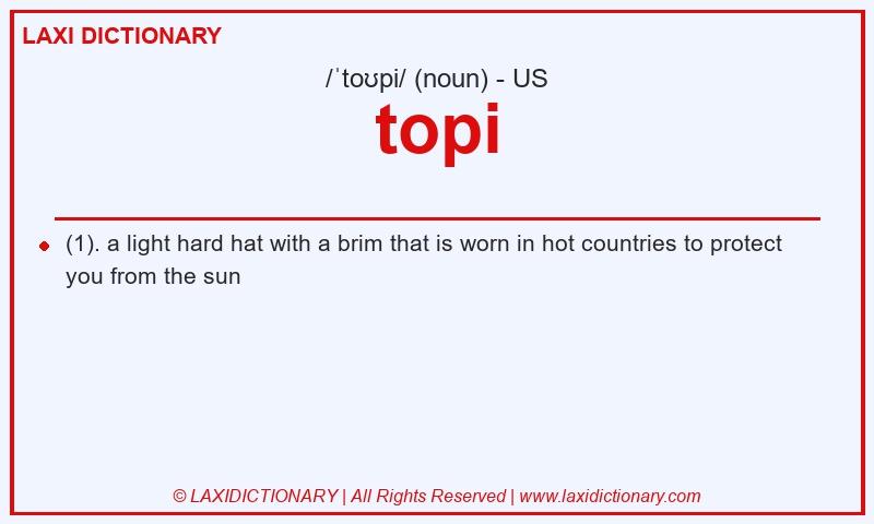 Definition topi in American English