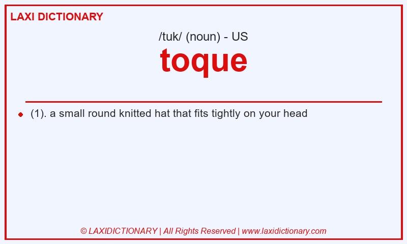 Definition toque in American English