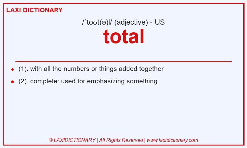 Definition total in American English