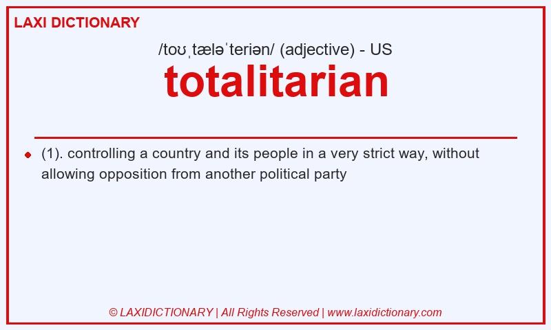 Definition totalitarian in American English