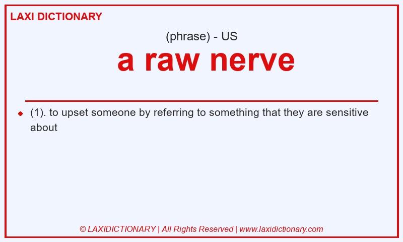 Definition  a raw nerve in American English