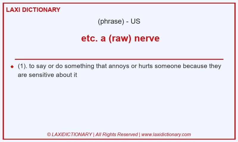 Definition  etc. a (raw) nerve in American English