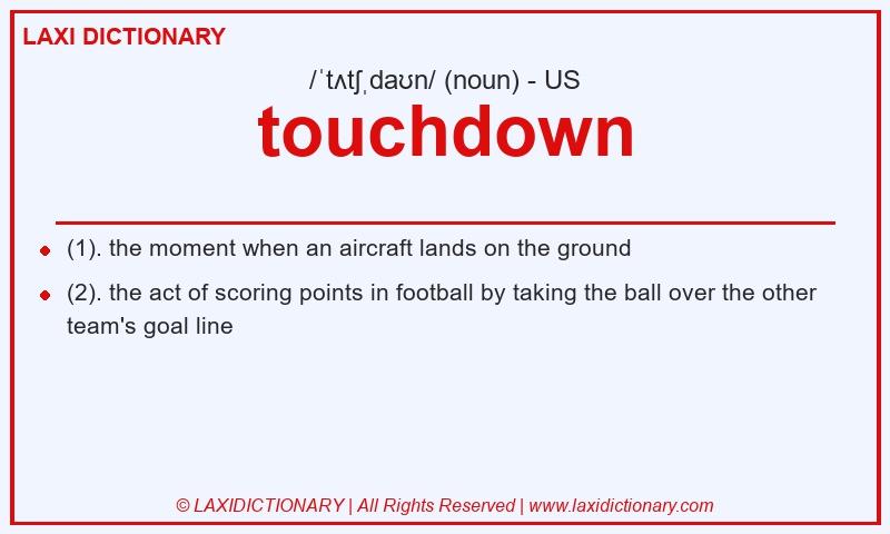 Definition touchdown in American English