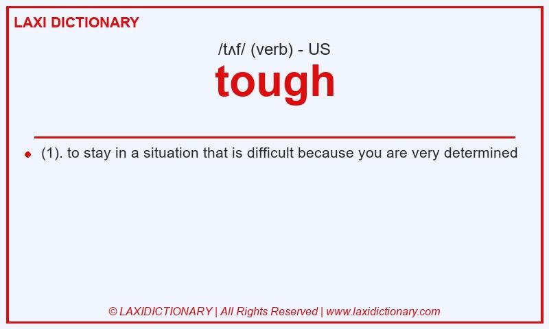Definition tough in American English
