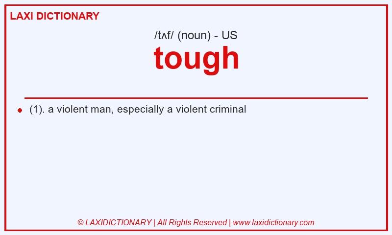 Definition tough in American English