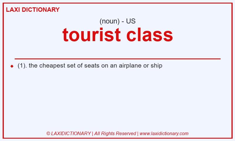 Definition tourist class in American English