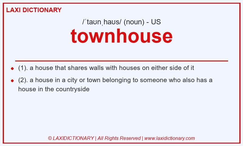 Definition townhouse in American English