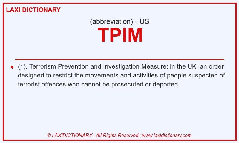 Definition TPIM in American English