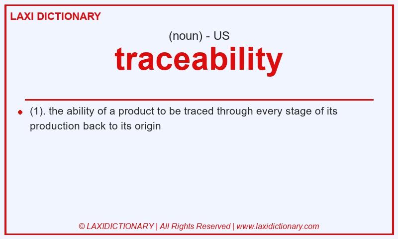 Definition traceability in American English