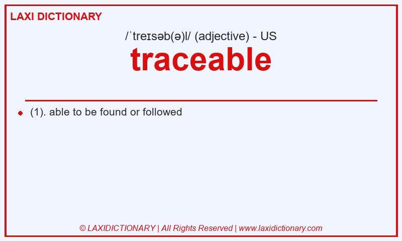 Definition traceable in American English