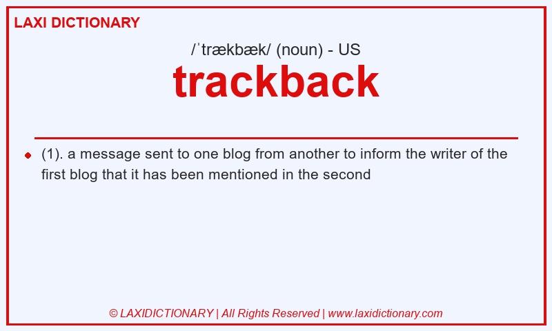 Definition trackback in American English