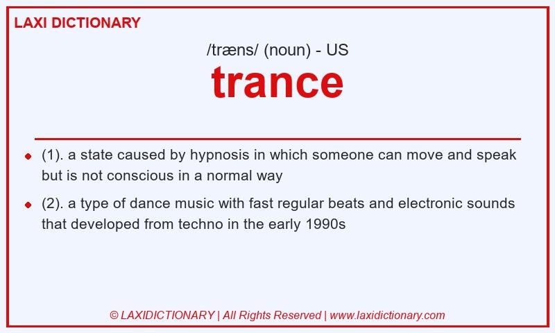 Definition trance in American English