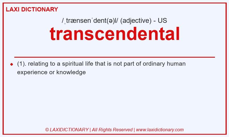 Definition transcendental in American English