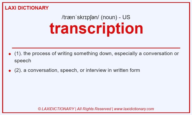 Definition transcription in American English
