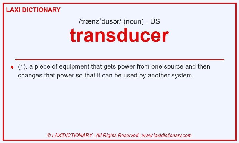 Definition transducer in American English