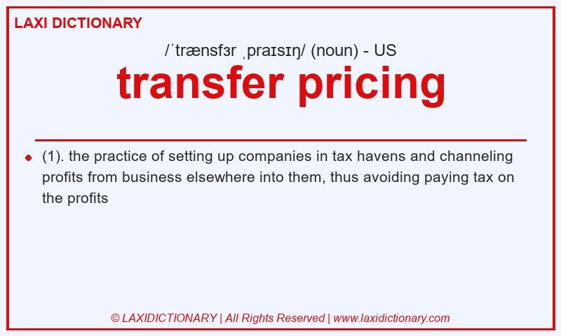 Definition transfer pricing in American English