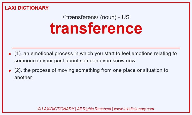 Definition transference in American English